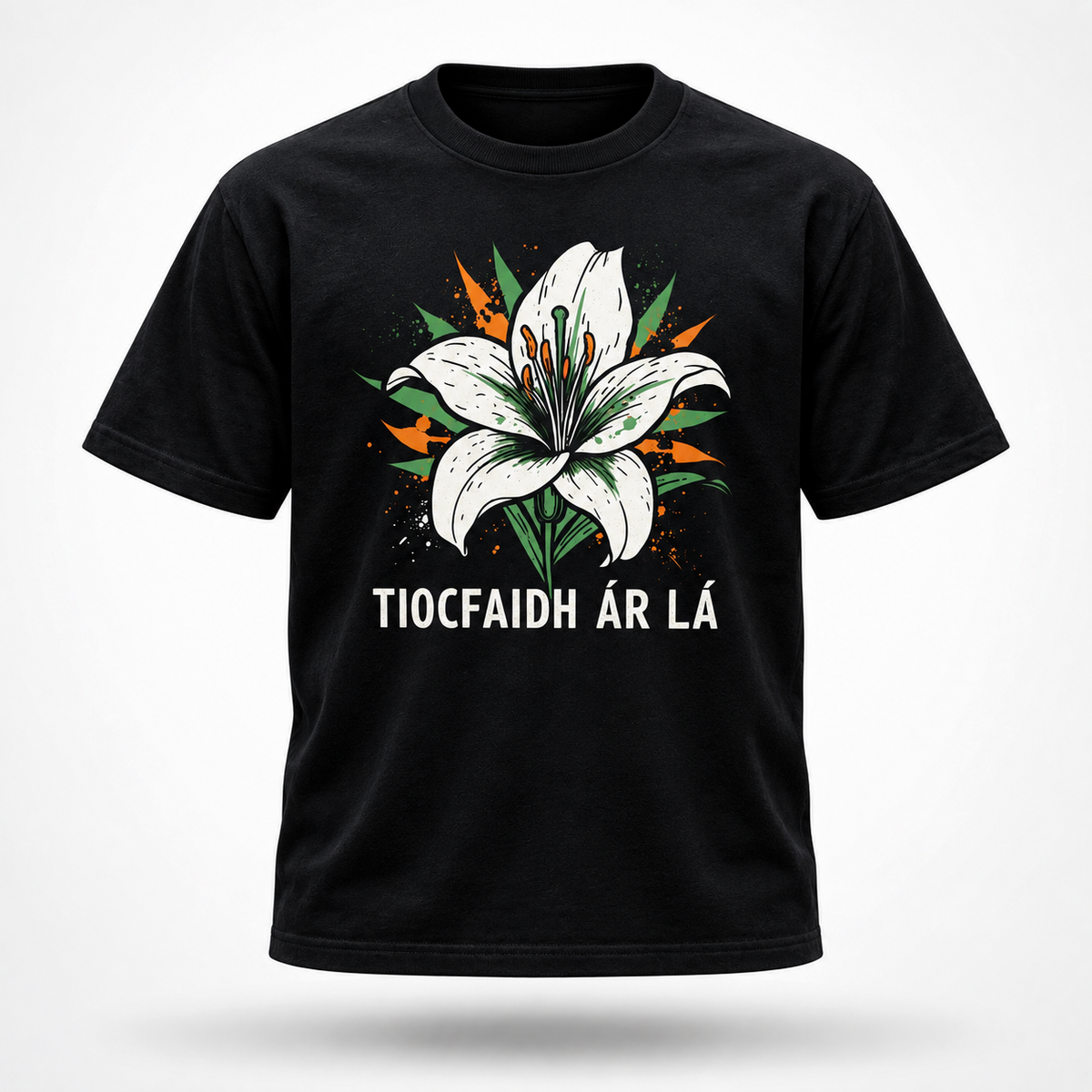 Eirin Apparel Unisex T-Shirt 'Tiocfaidh ár lá' Easter Lily T-Shirt