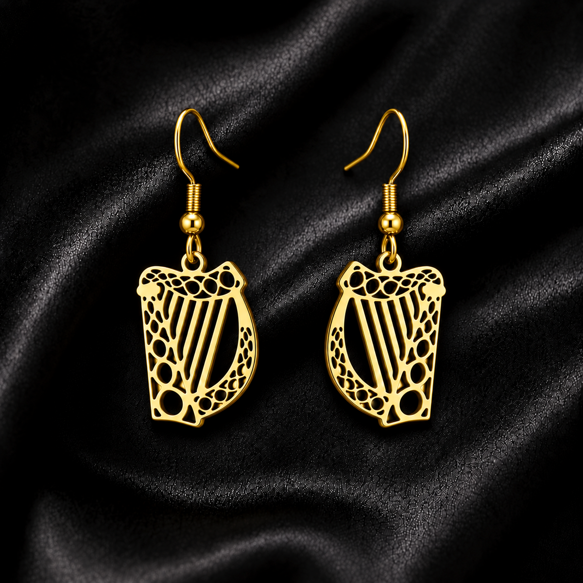 Eirin Apparel Women's Earrings Women's Irish Harp Earrings – 'Fuaim' (Sound)
