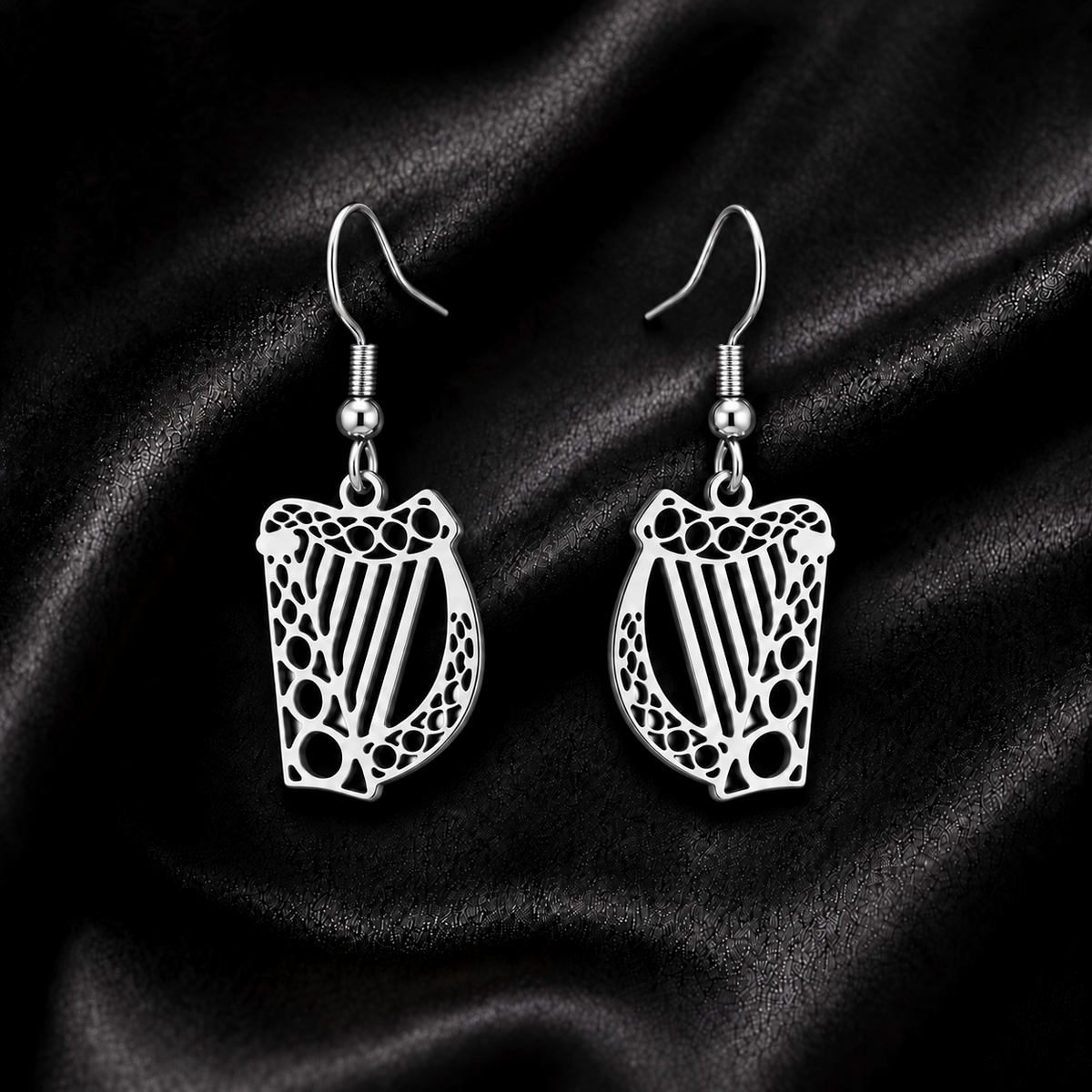 Eirin Apparel Women's Earrings Women's Irish Harp Earrings – 'Fuaim' (Sound)