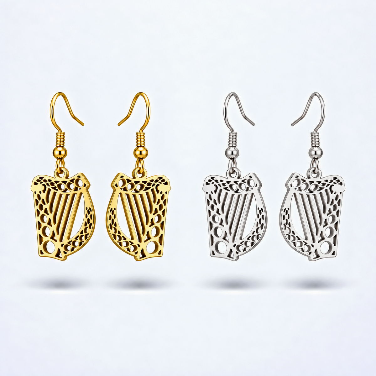 Eirin Apparel Women's Earrings Women's Irish Harp Earrings – 'Fuaim' (Sound)