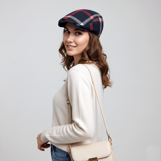 Eirin Apparel Women's Flat Cap Women's 'Laura Clay Collection' Celtic Flat Cap – Atlantic Night Patchwork