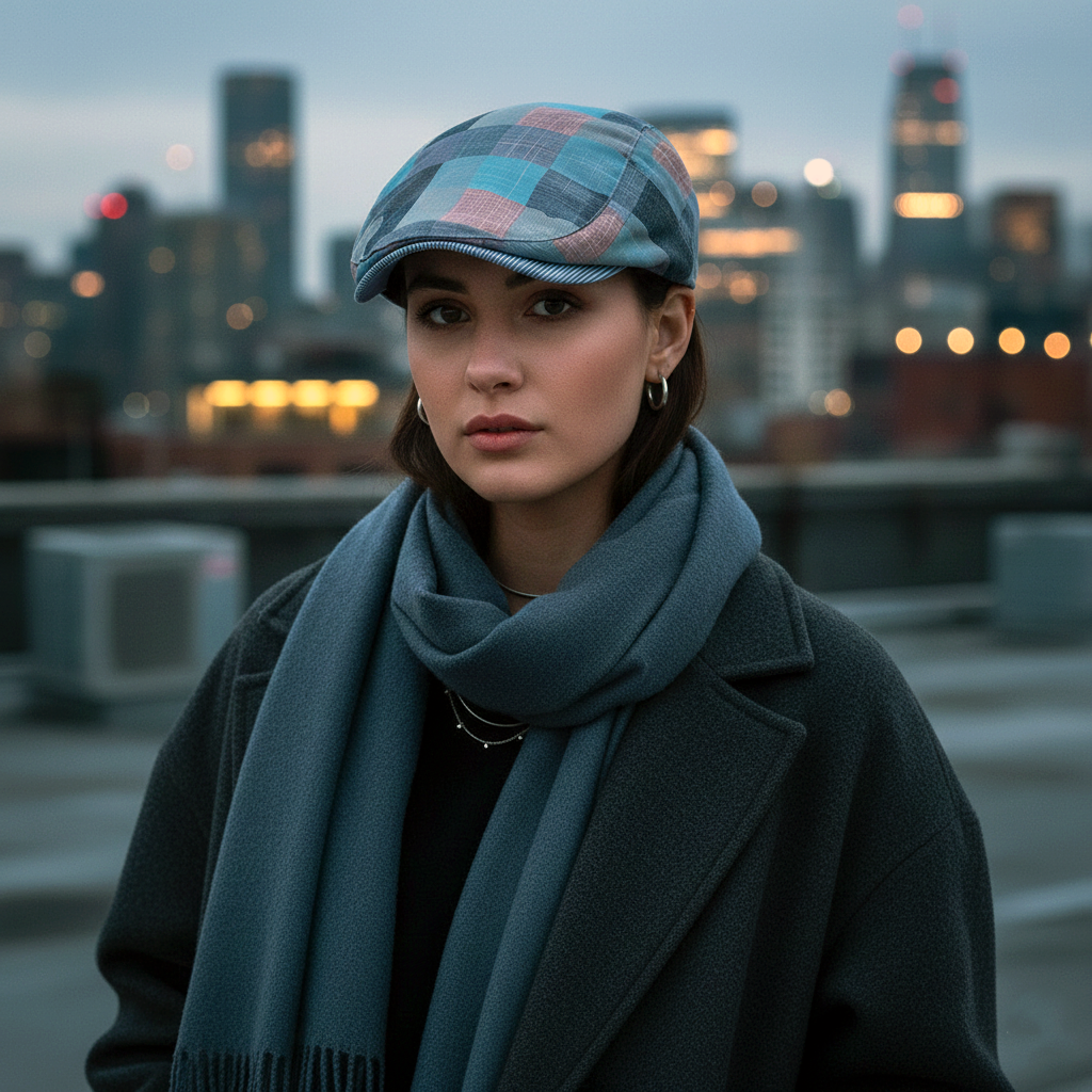 Eirin Apparel Women's Flat Cap Women's 'Laura Clay Collection' Celtic Flat Cap – Atlantic Pastels Patchwork