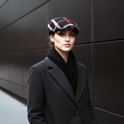 Eirin Apparel Women's Flat Cap Women's 'Laura Clay Collection' Celtic Flat Cap – Midnight Rowan Patchwork