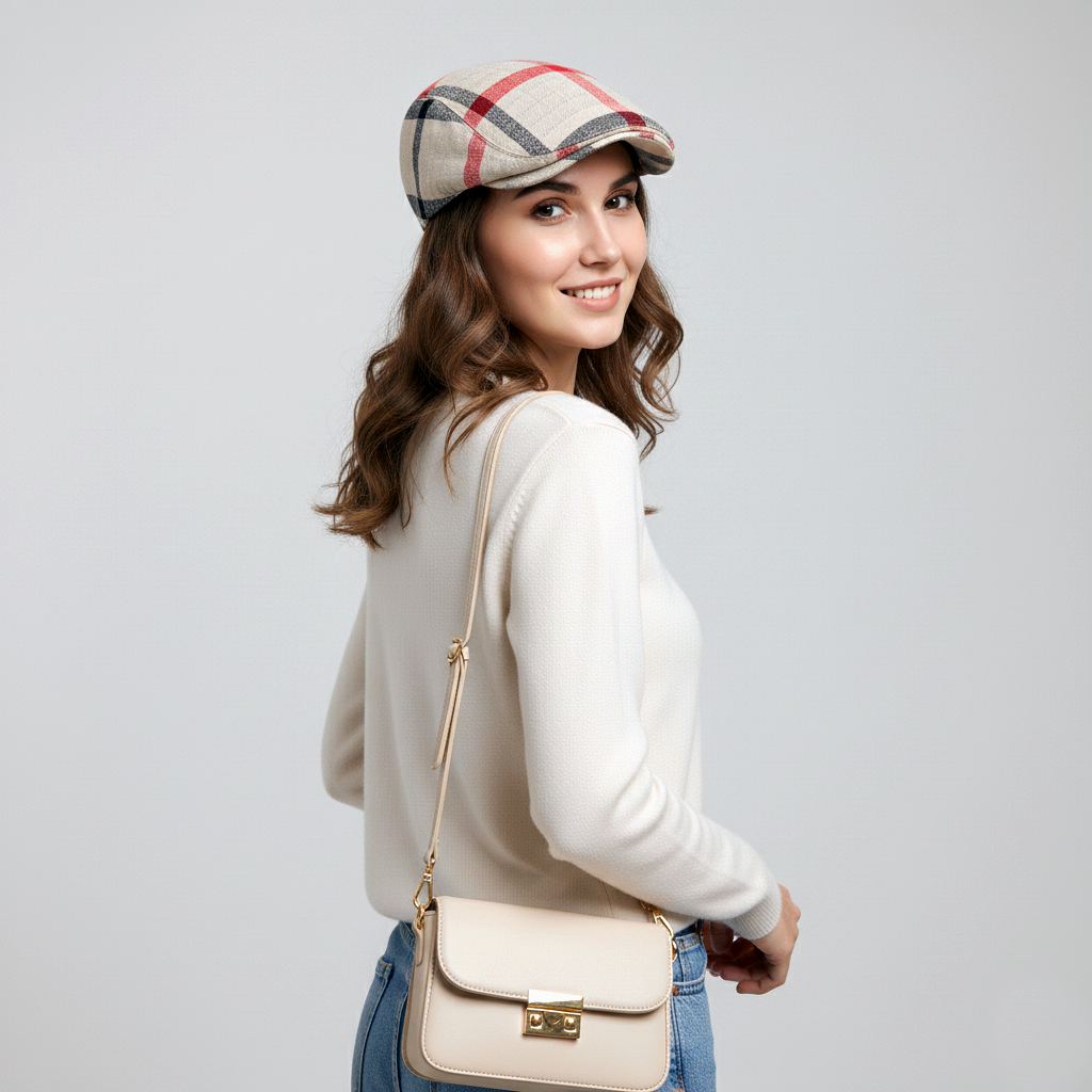 Eirin Apparel Women's Flat Cap Women's 'Laura Clay Collection' Celtic Flat Cap – Rowanberry Plaid Patchwork