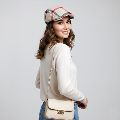 Eirin Apparel Women's Flat Cap Women's 'Laura Clay Collection' Celtic Flat Cap – Rowanberry Plaid Patchwork