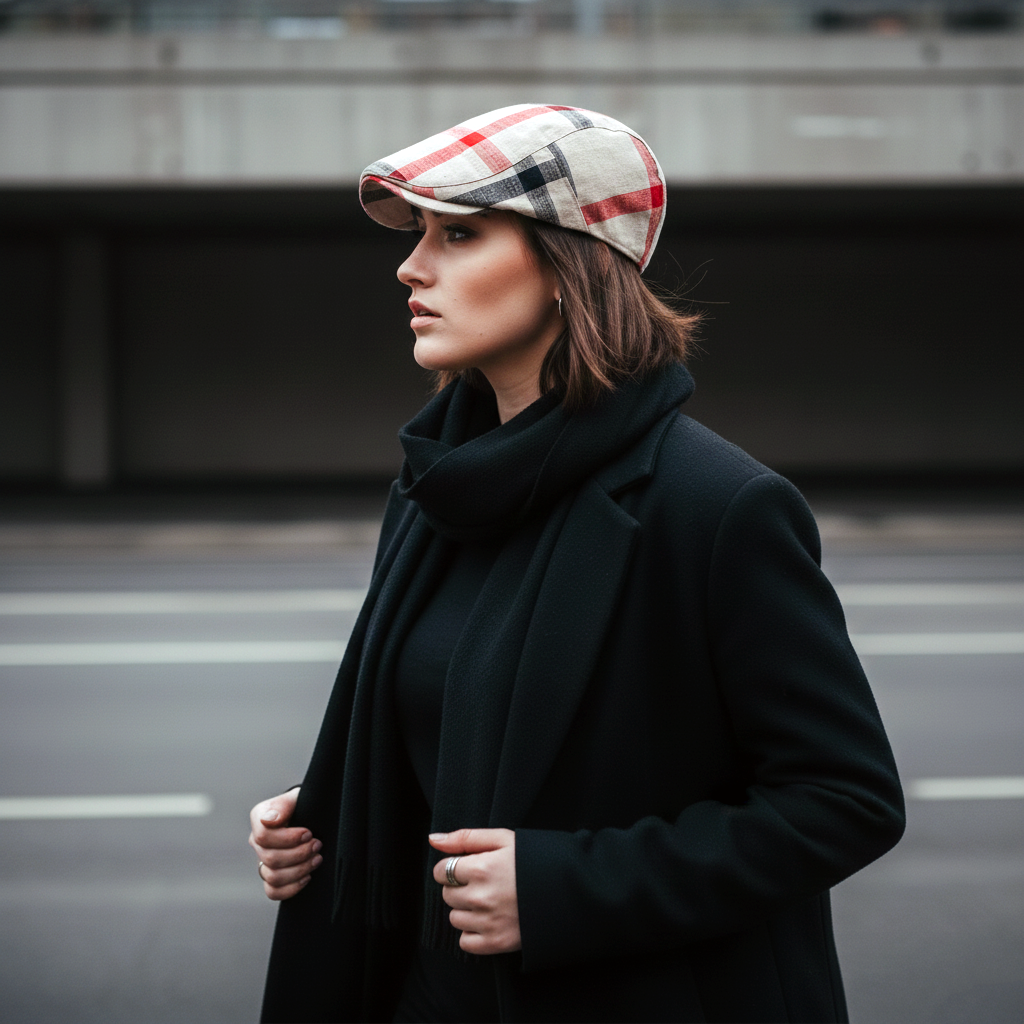 Eirin Apparel Women's Flat Cap Women's 'Laura Clay Collection' Celtic Flat Cap – Rowanberry Plaid Patchwork