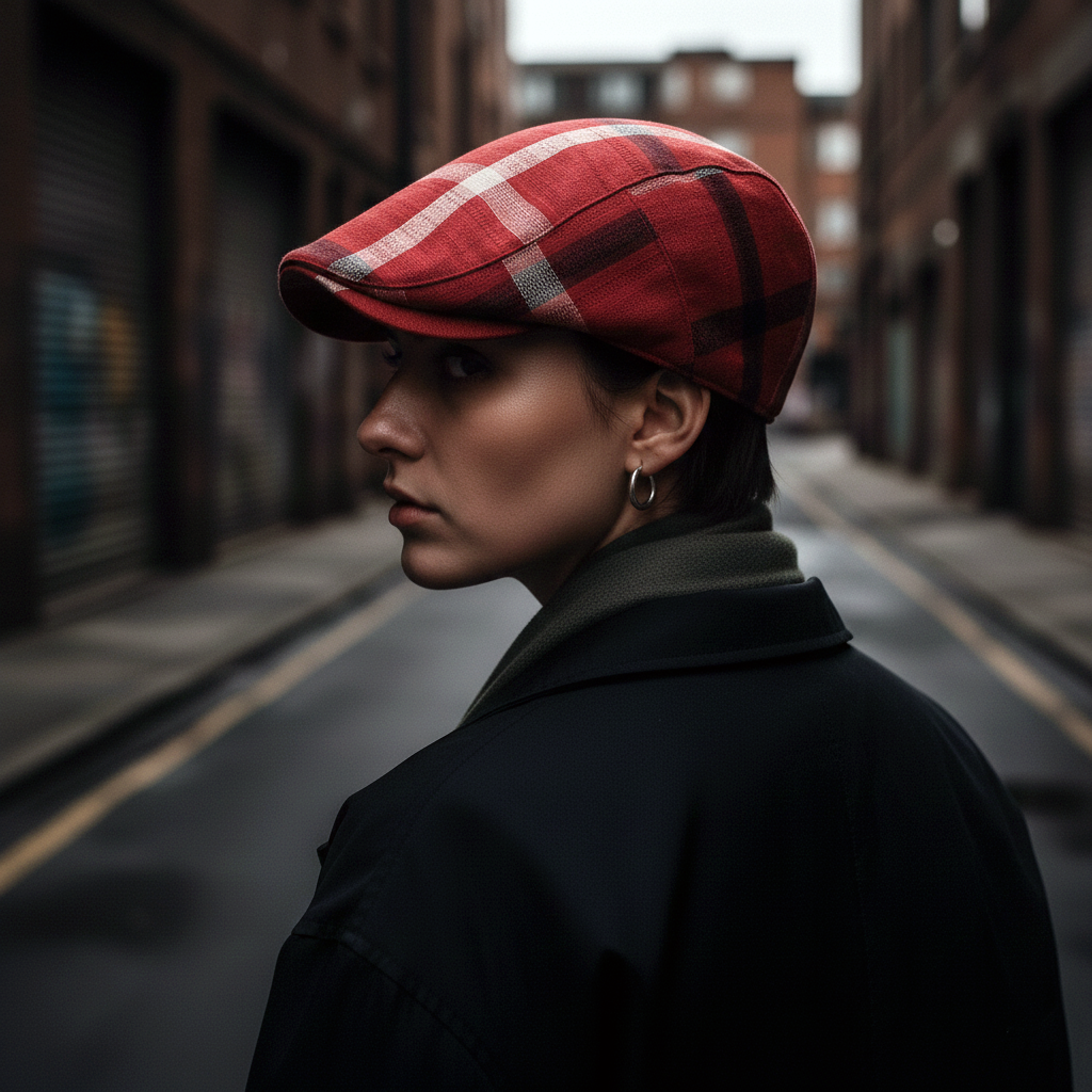 Eirin Apparel Women's Flat Cap Women's 'Laura Clay Collection' Celtic Flat Cap – Rowanberry Red Patchwork