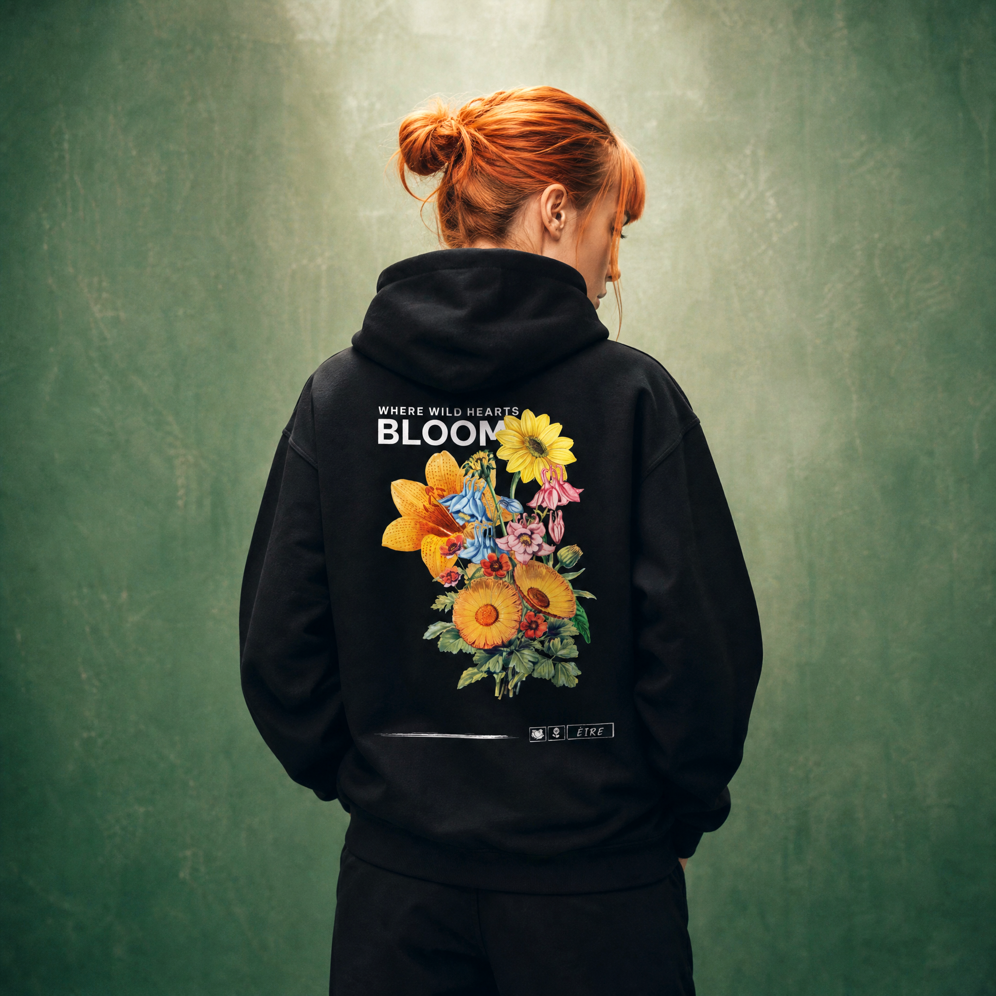 Eirin Apparel Women's Hoodie Black / S 'Bloom' Zip-Up Hoodie