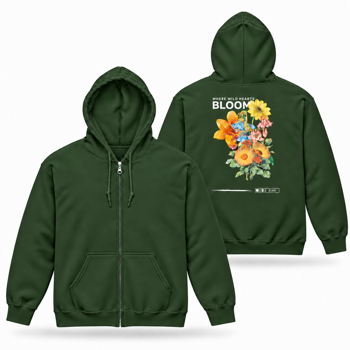 Eirin Apparel Women's Hoodie 'Bloom' Zip-Up Hoodie