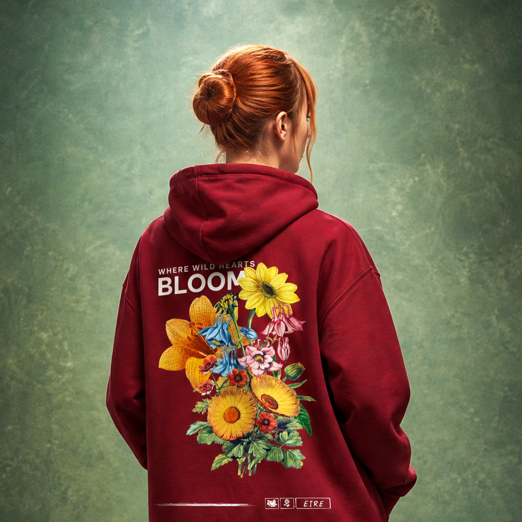 Eirin Apparel Women's Hoodie Cardinal Red / S 'Bloom' Zip-Up Hoodie