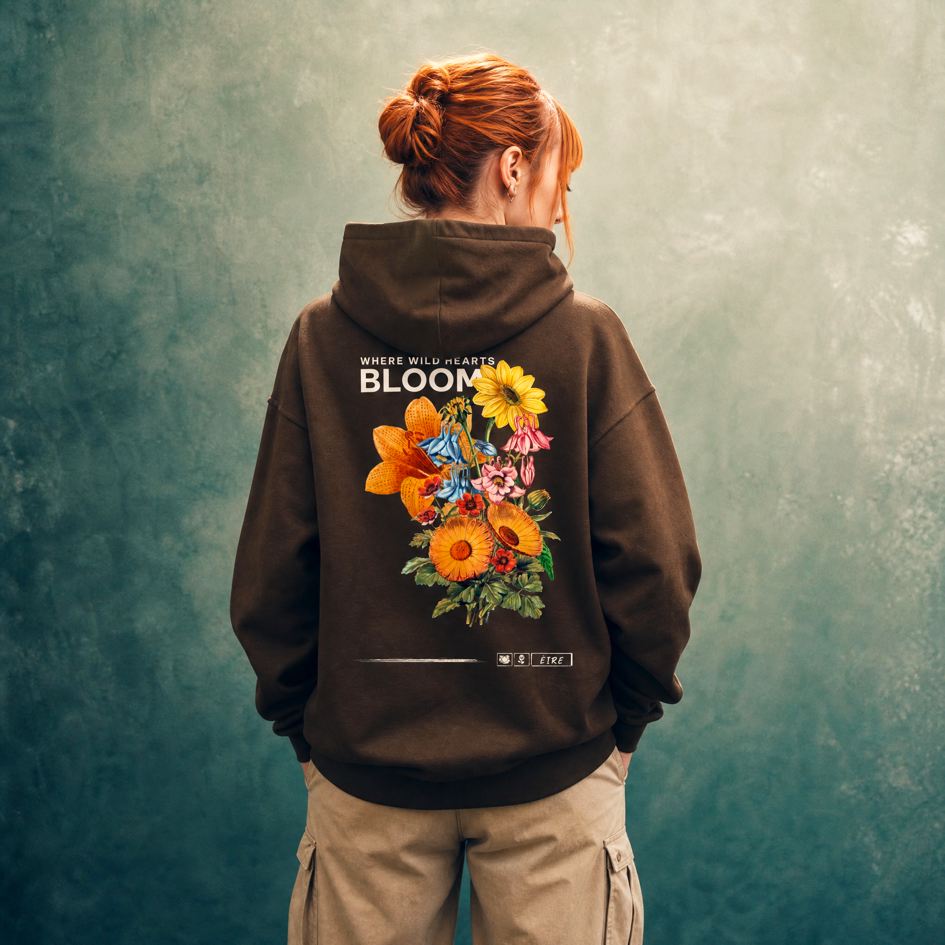 Eirin Apparel Women's Hoodie Dark Chocolate / S 'Bloom' Zip-Up Hoodie