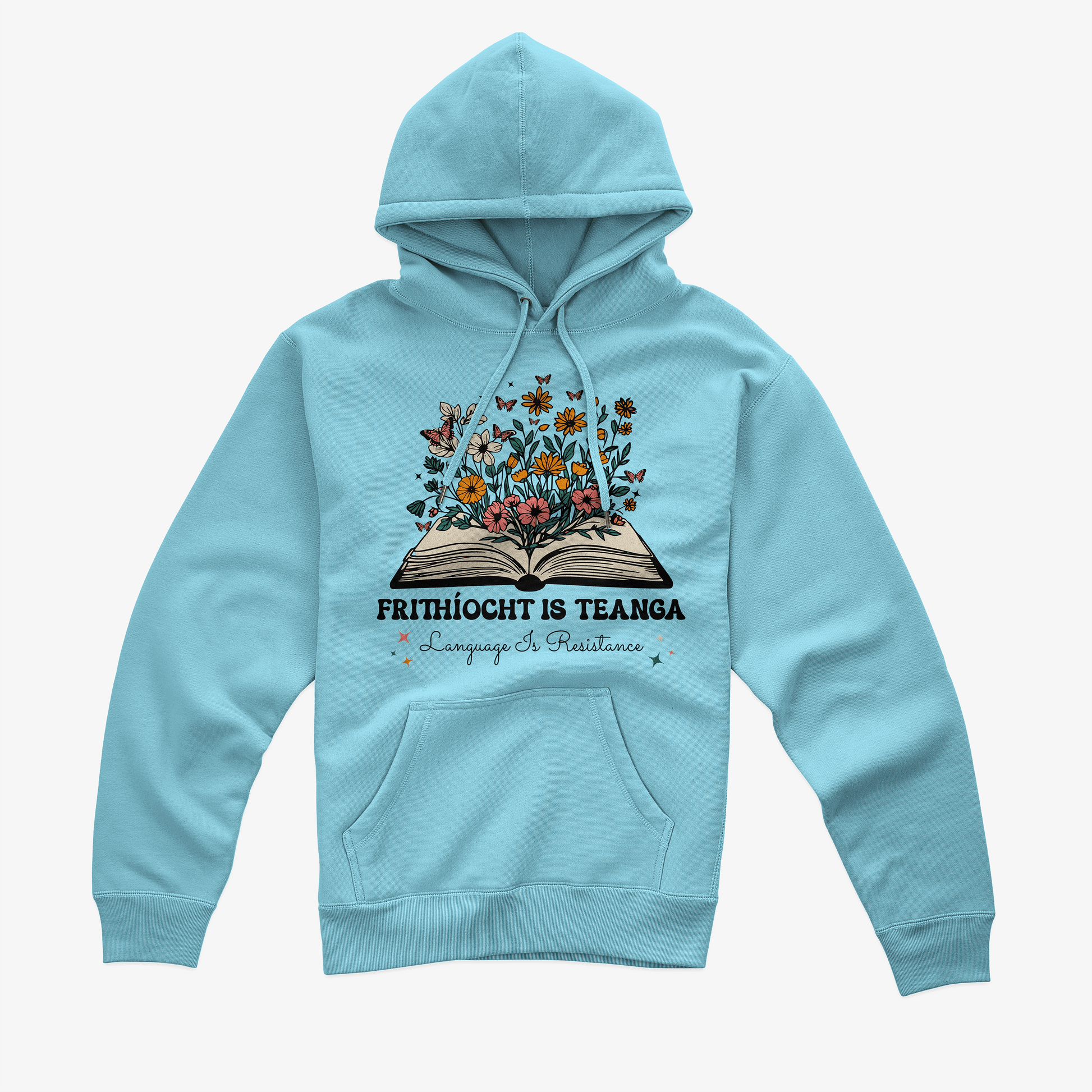 Eirin Apparel Women's Hoodie Light Blue / S Women’s 'Language Is Resistance' Gaelic Hoodie