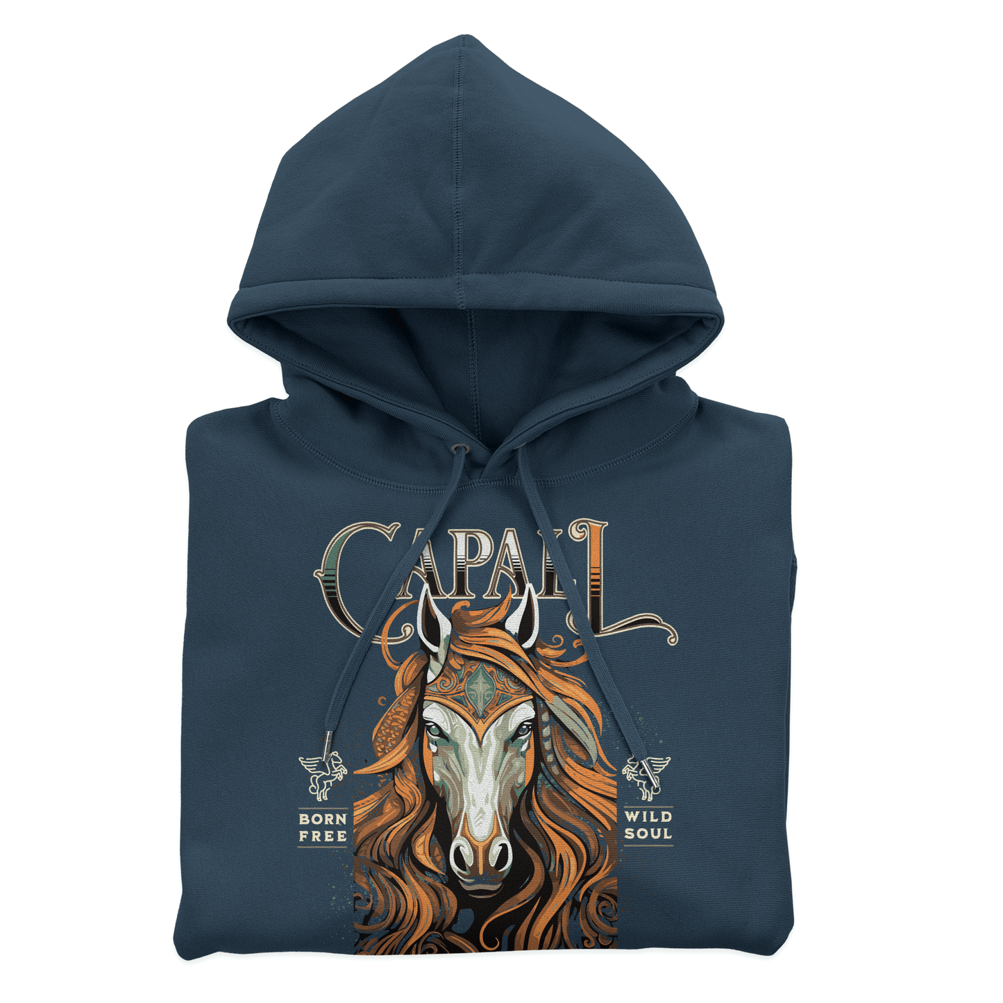 Eirin Apparel Women's Hoodie Navy Blazer / S Women's Capall Spioradálta (Spirit Horse) Celtic Totem Hoodie