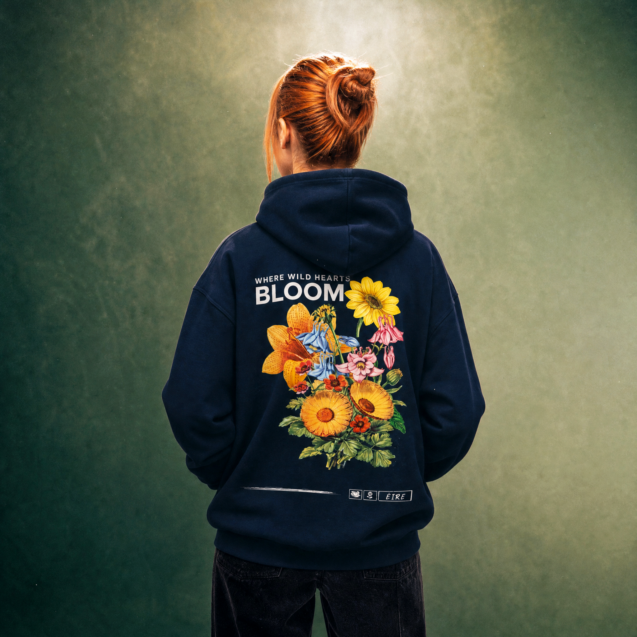 Eirin Apparel Women's Hoodie Navy / S 'Bloom' Zip-Up Hoodie