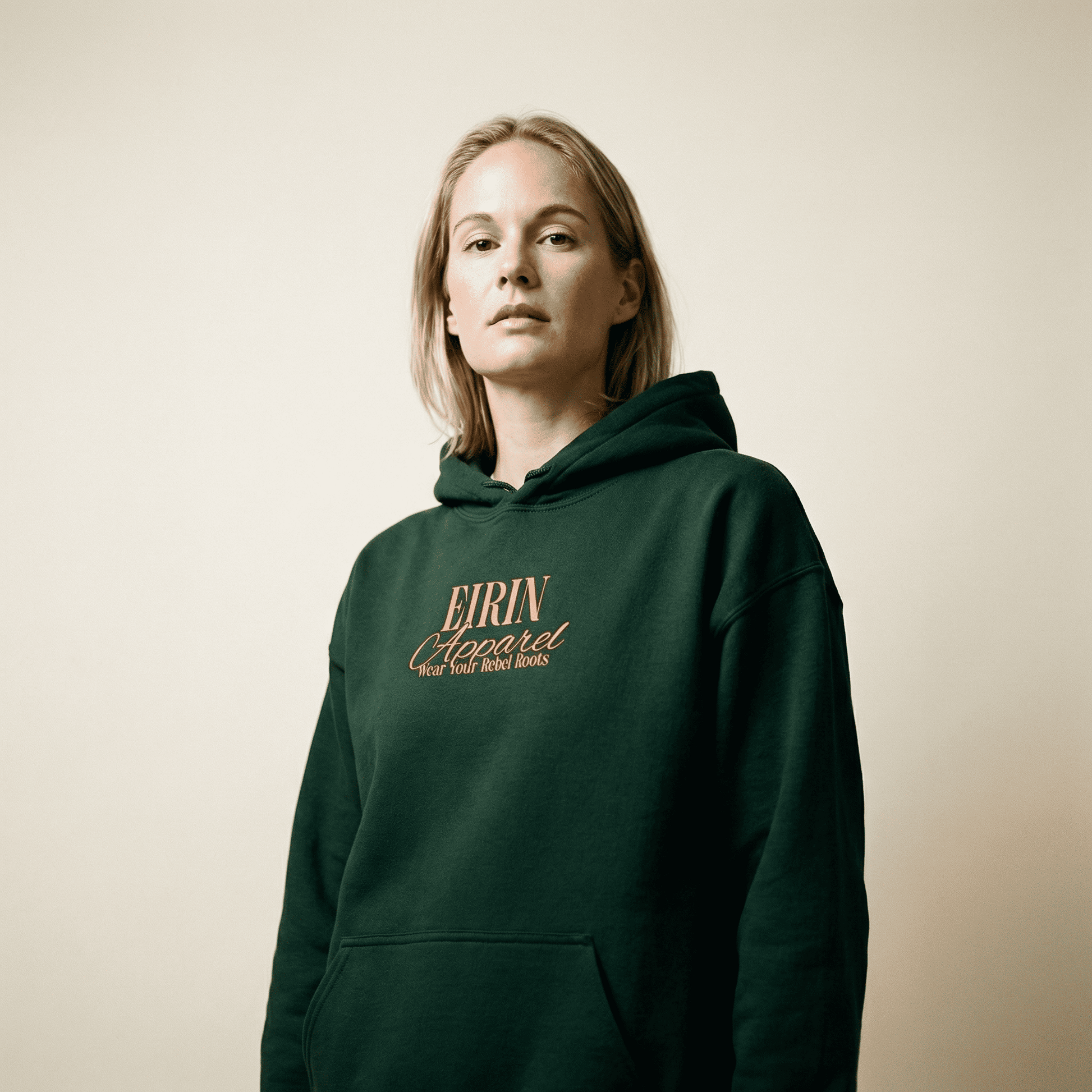 Eirin Apparel Women's Hoodie 'Rebel Roots' Hoodie - Green/Orange
