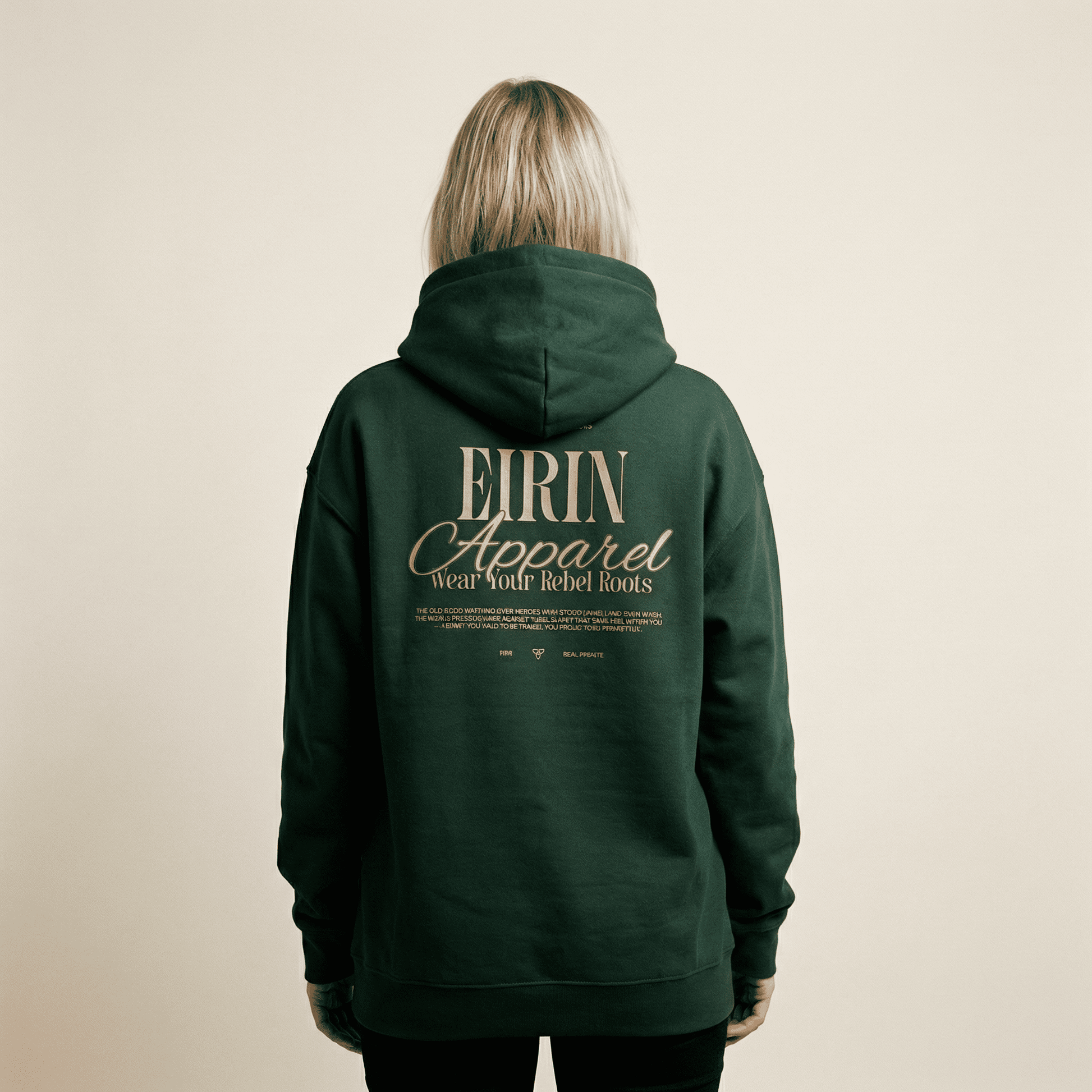 Eirin Apparel Women's Hoodie 'Rebel Roots' Hoodie - Green/Orange