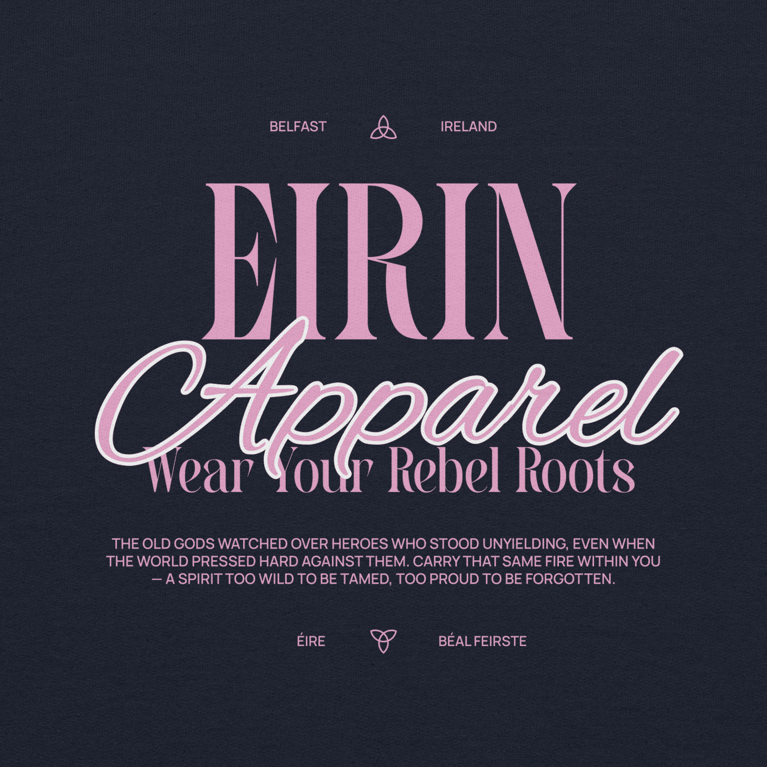 Eirin Apparel Women's Hoodie 'Rebel Roots' Hoodie - Navy/Pink