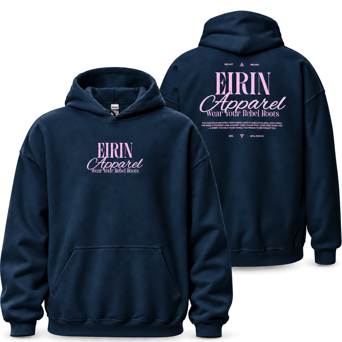 Eirin Apparel Women's Hoodie 'Rebel Roots' Hoodie - Navy/Pink