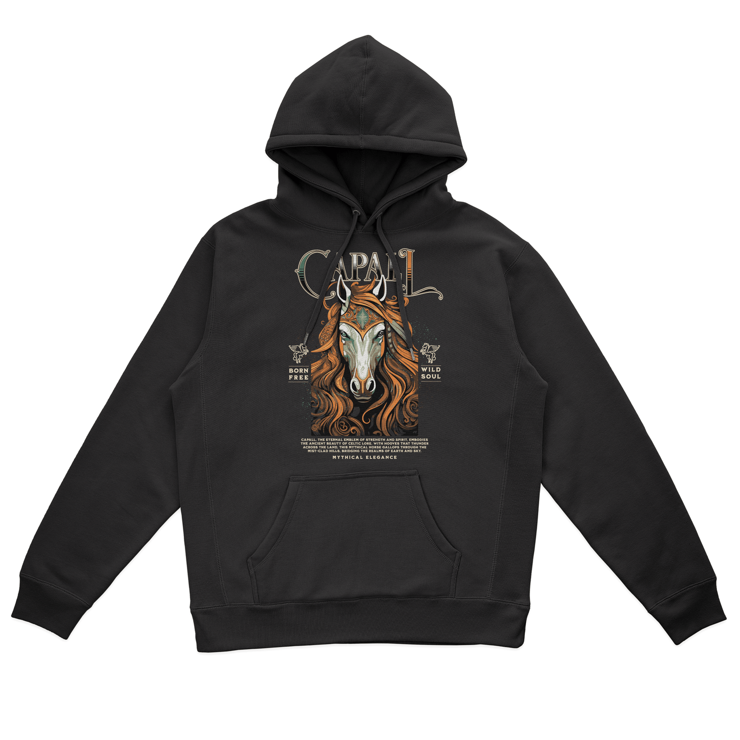 Eirin Apparel Women's Hoodie Women's Capall Spioradálta (Spirit Horse) Celtic Totem Hoodie