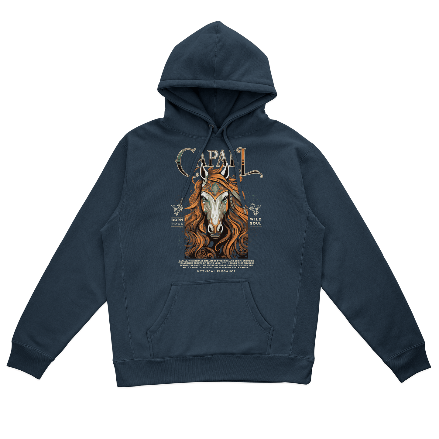 Eirin Apparel Women's Hoodie Women's Capall Spioradálta (Spirit Horse) Celtic Totem Hoodie