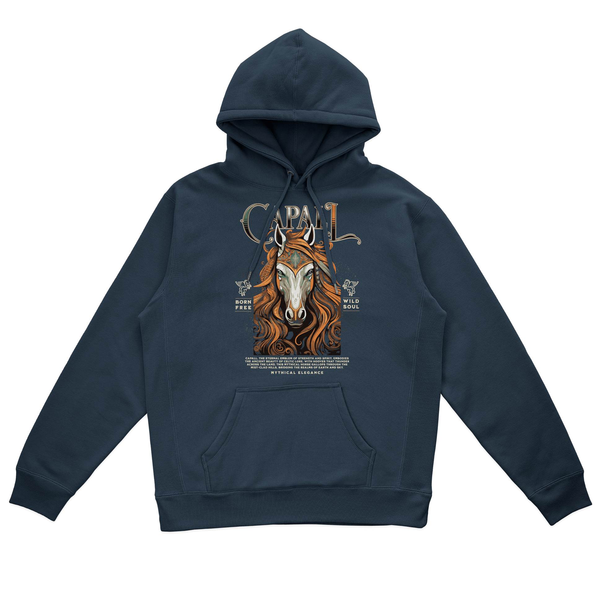 Eirin Apparel Women's Hoodie Women's Capall Spioradálta (Spirit Horse) Celtic Totem Hoodie