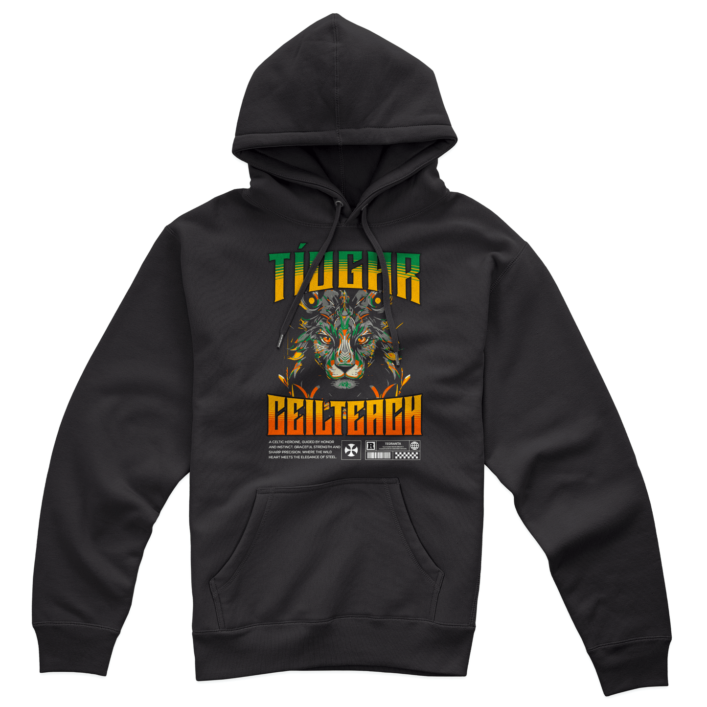 Eirin Apparel Women's Hoodie Women's Ceilteach Tíogar (Celtic Tiger) Celtic Totem Hoodie