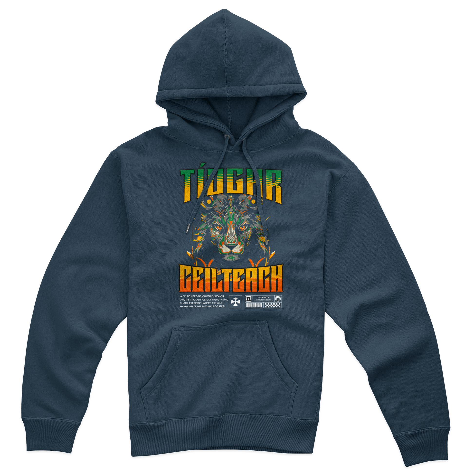 Eirin Apparel Women's Hoodie Women's Ceilteach Tíogar (Celtic Tiger) Celtic Totem Hoodie