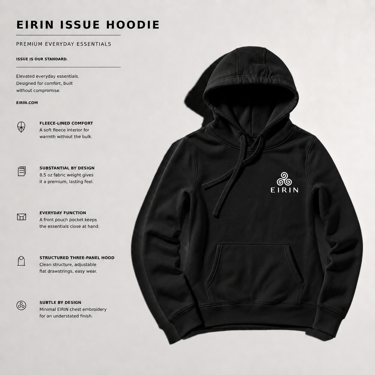 Eirin Apparel Women's Hoodie Women's EIRIN 'Issue' Hoodie – Black