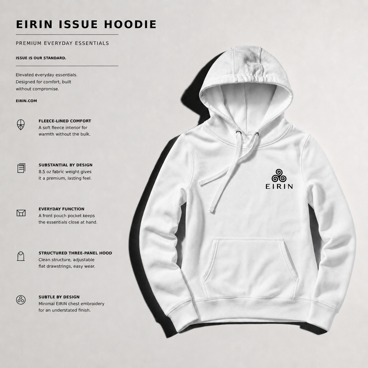 Eirin Apparel Women's Hoodie Women's EIRIN 'Issue' Hoodie – White