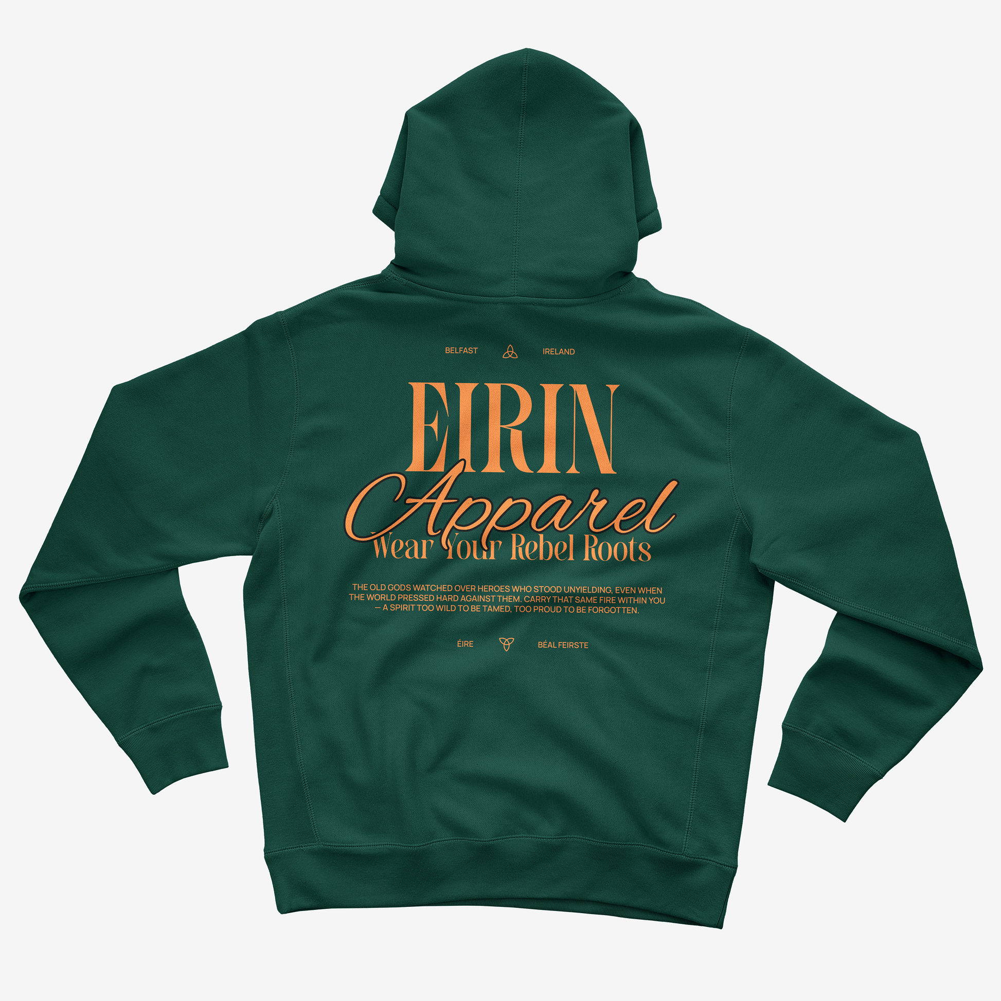 Eirin Apparel Women's Hoodie Women's Rebel Roots Supersoft Hoodie - Orange on Green