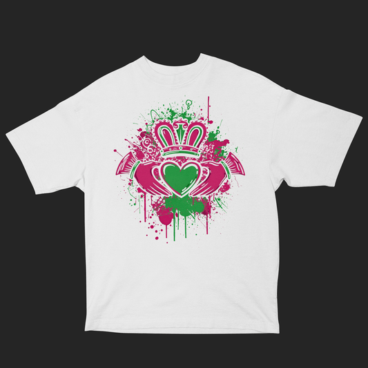 Eirin Apparel Women's Oversized T-Shirt Women's 'Bad Grá' Claddagh Graffiti Oversized T-Shirt