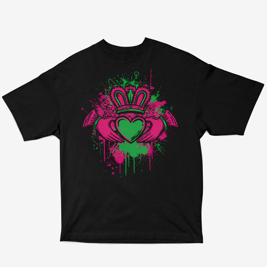 Eirin Apparel Women's Oversized T-Shirt Women's 'Bad Grá' Claddagh Graffiti Oversized T-Shirt