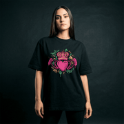 Eirin Apparel Women's Oversized T-Shirt Women's 'Bad Grá' Claddagh Graffiti Oversized T-Shirt
