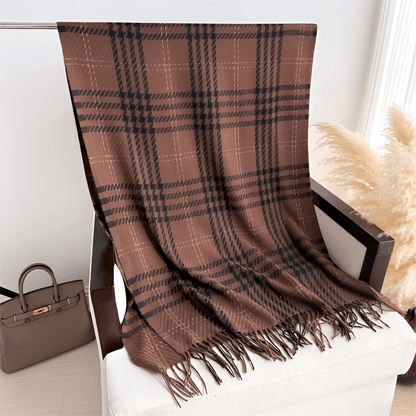 Eirin Apparel Women's Scarf Women's 'Eirin Weave' Celtic Houndstooth Scarf – Earth Brown