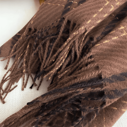 Eirin Apparel Women's Scarf Women's 'Eirin Weave' Celtic Houndstooth Scarf – Earth Brown