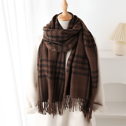 Eirin Apparel Women's Scarf Women's 'Eirin Weave' Celtic Houndstooth Scarf – Earth Brown