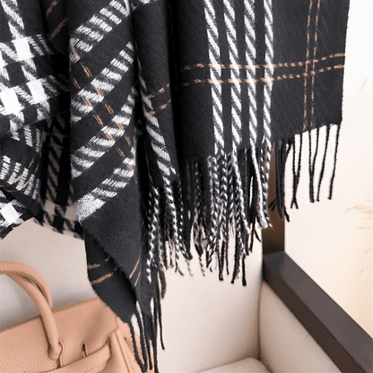 Eirin Apparel Women's Scarf Women's 'Eirin Weave' Celtic Houndstooth Scarf – Onyx Black