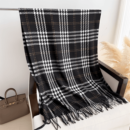 Eirin Apparel Women's Scarf Women's 'Eirin Weave' Celtic Houndstooth Scarf – Onyx Black