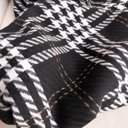Eirin Apparel Women's Scarf Women's 'Eirin Weave' Celtic Houndstooth Scarf – Onyx Black