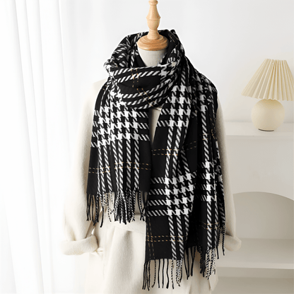 Eirin Apparel Women's Scarf Women's 'Eirin Weave' Celtic Houndstooth Scarf – Onyx Black