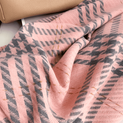 Eirin Apparel Women's Scarf Women's 'Eirin Weave' Celtic Houndstooth Scarf – Rose Pink