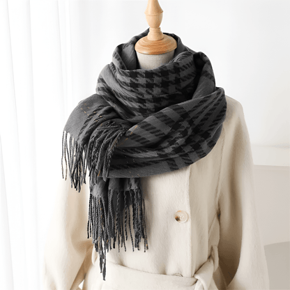 Eirin Apparel Women's Scarf Women's 'Eirin Weave' Celtic Houndstooth Scarf – Slate Grey