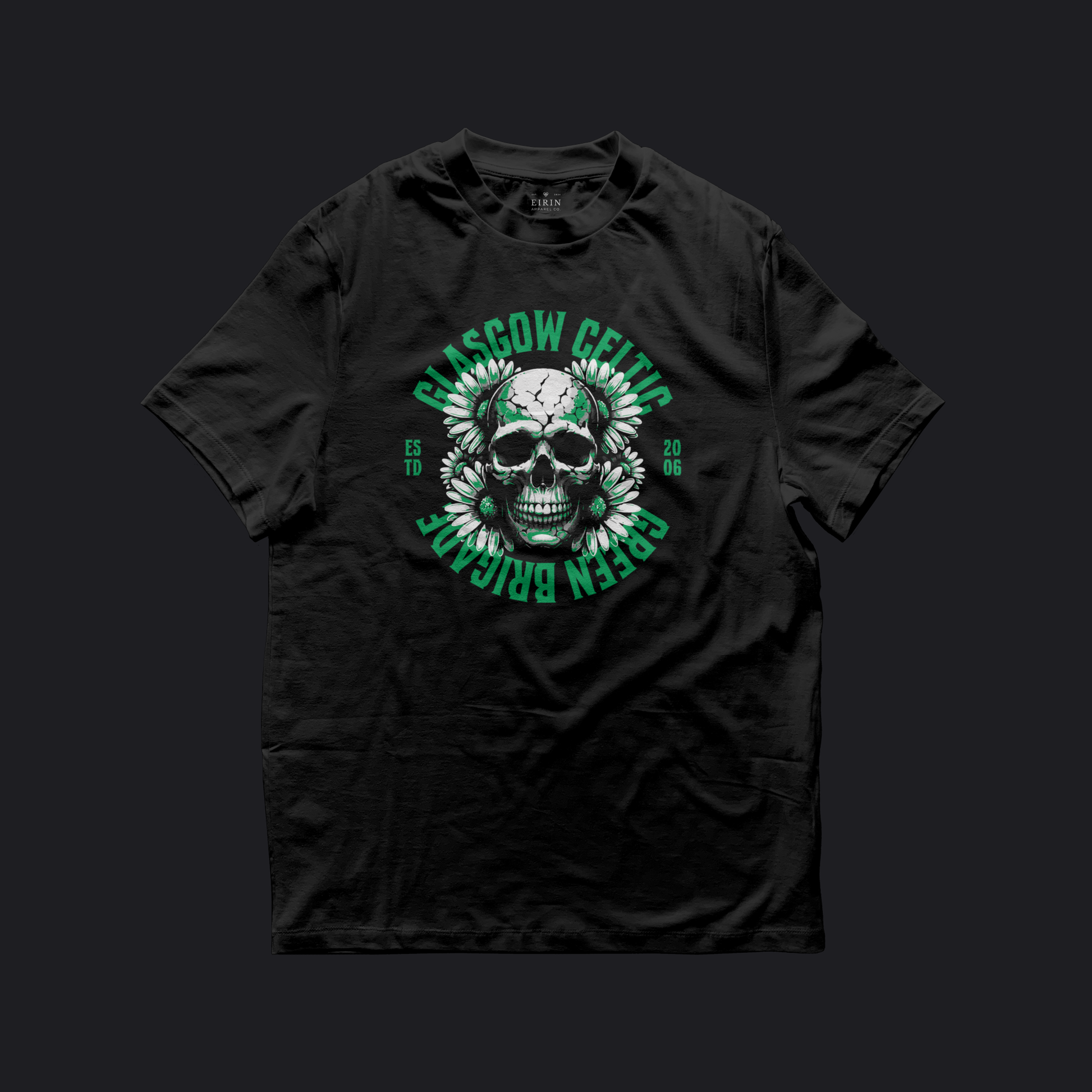 Eirin Apparel Women's T-Shirt Black / S Women's Celtic Green Brigade Skull T-Shirt