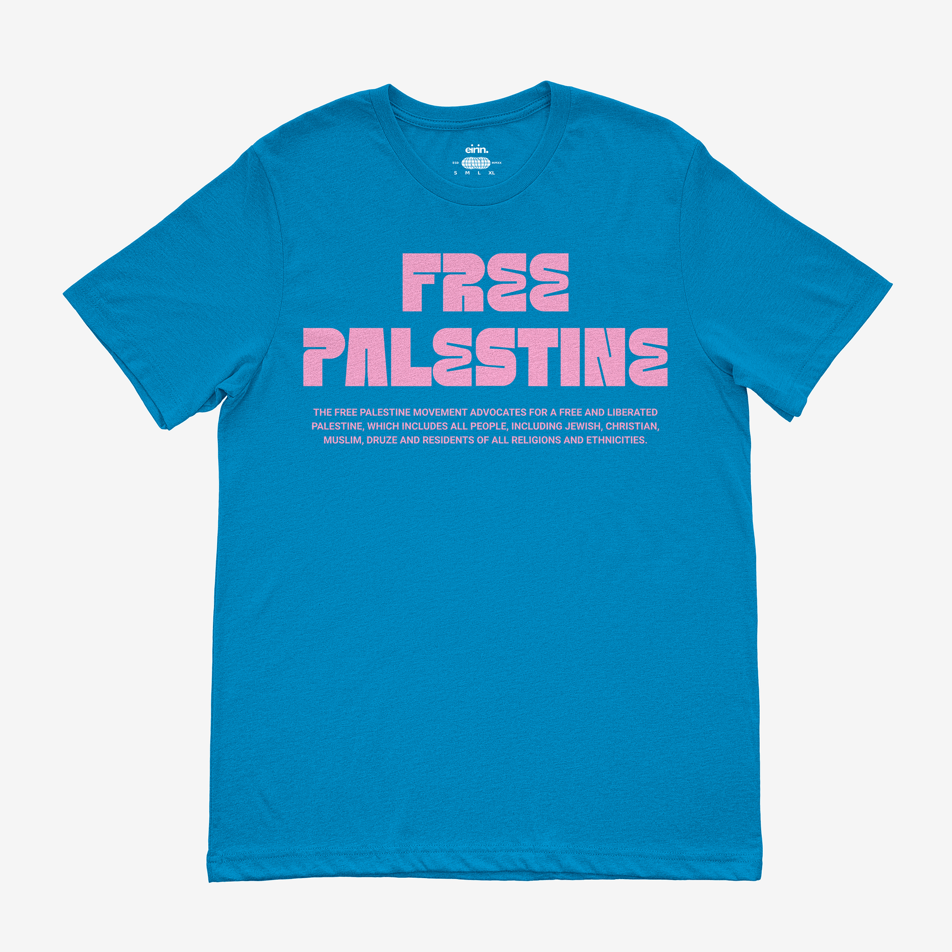 Eirin Apparel Women's T-Shirt Blue / S Women's 'Free Palestine' Pastel T-Shirt