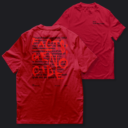 Eirin Apparel Women's T-Shirt Cardinal / S Women’s '404: Truth Not Found' T-Shirt – Irish Genocide Not Famine Awareness