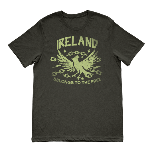 Eirin Apparel Women's T-Shirt Green on Black / S Women's Ireland Belongs To The Free Black T-Shirt