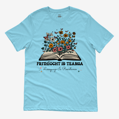 Eirin Apparel Women's T-Shirt Light Blue / S Women’s 'Language Is Resistance' Gaelic T-Shirt