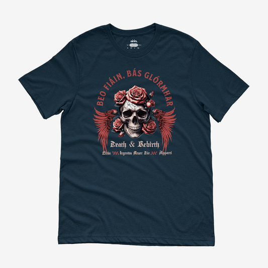 Eirin Apparel Women's T-Shirt Navy / S Women's 'Live Wild, Die Glorious' Gaelic T-Shirt
