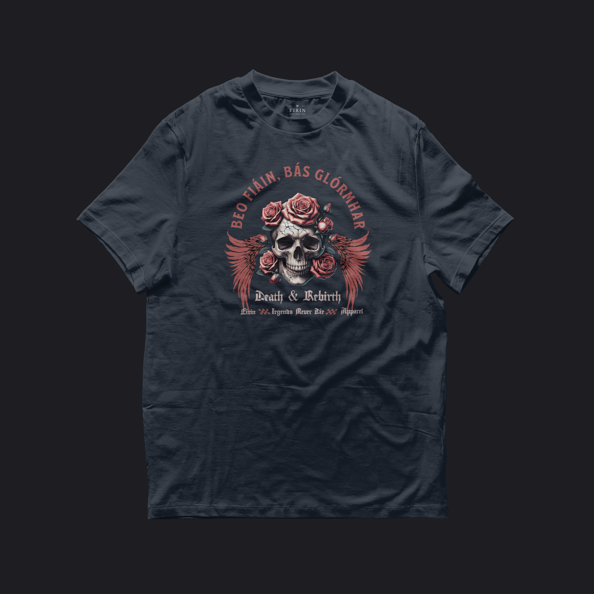 Eirin Apparel Women's T-Shirt Navy / S Women's 'Live Wild, Die Glorious' Gaelic T-Shirt