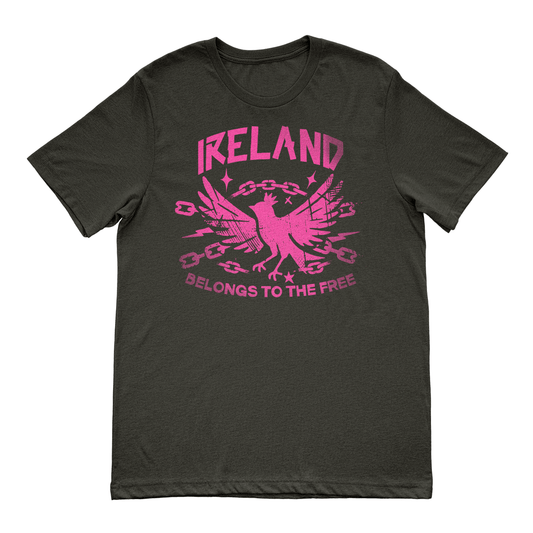 Eirin Apparel Women's T-Shirt Pink on Black / S Women's Ireland Belongs To The Free Black T-Shirt
